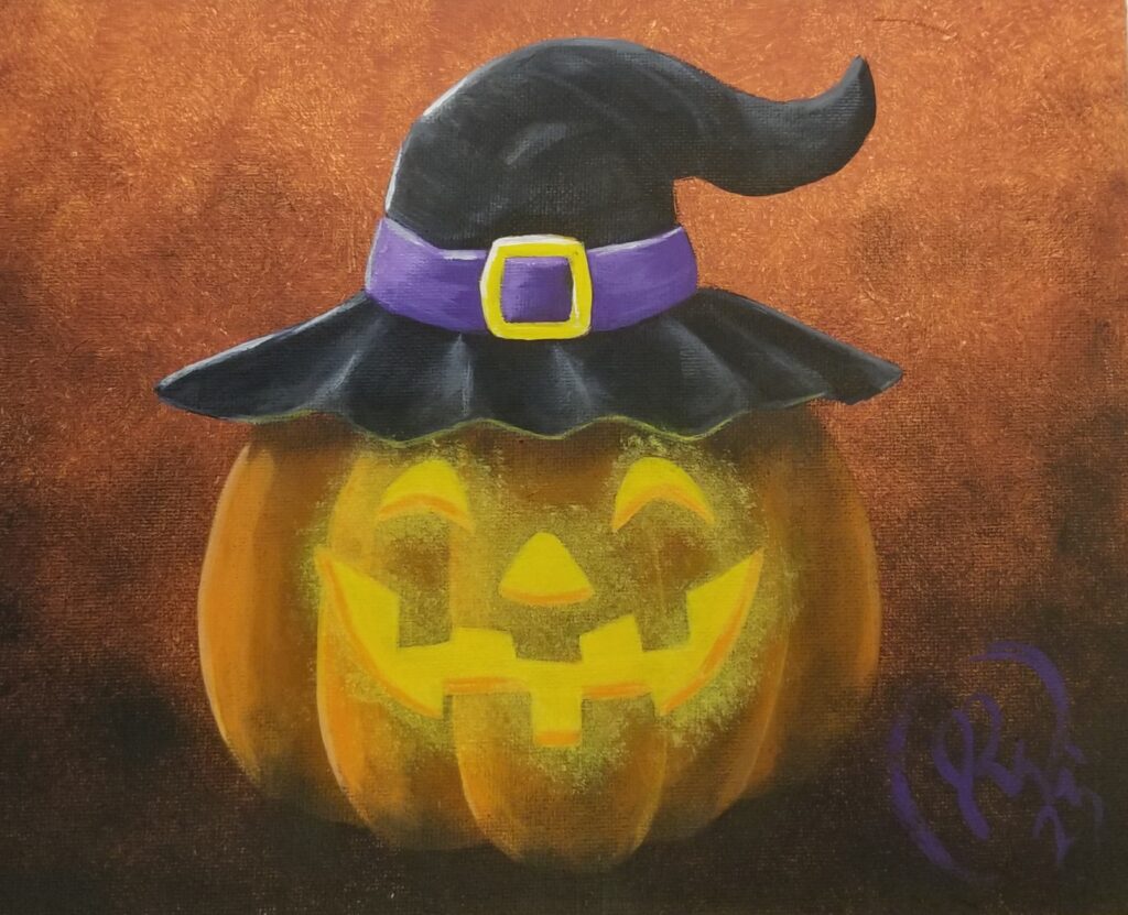 Jack O Lantern - Acrylic on canvas board