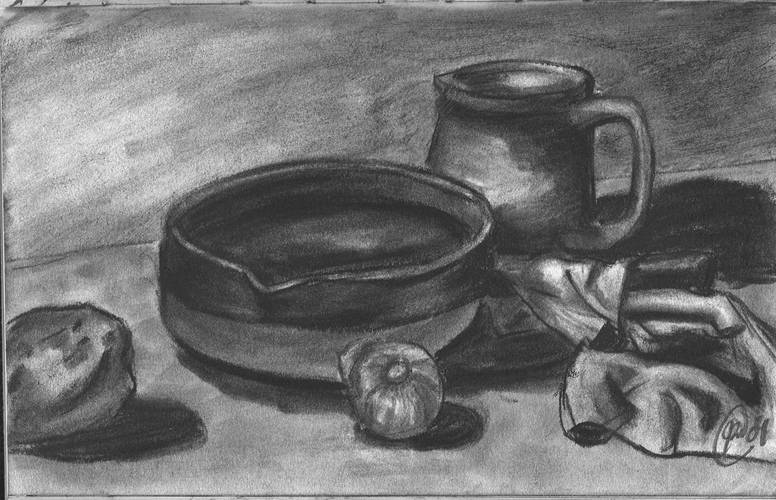 Humble Still Life - Graphite and Charcoal