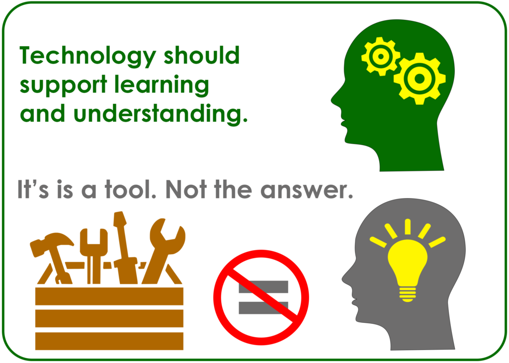 Tech Ethics - Technology should support learning and understanding. It's a tool. Not the answer.